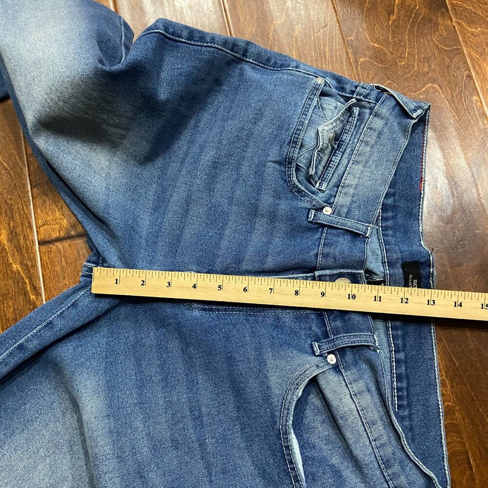 True Religion Ricky Relaxed Straight Leg Flap Pocket Denim Blue Jeans Womens 34 - Picture 6 of 10
